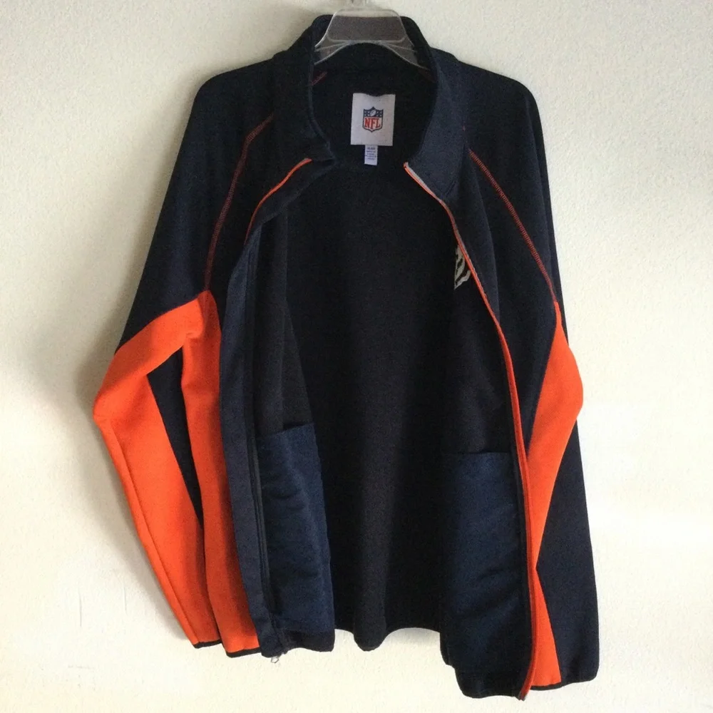 NFL Men’s Chicago Bears Football Fleece Zip Up Jacket Blue Sz XL